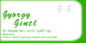 gyorgy gintl business card